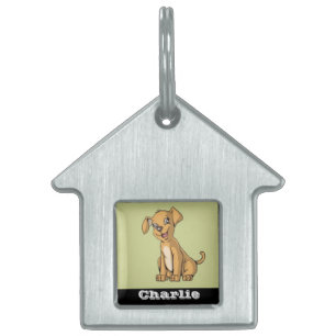 Personlig, söt hund, redigerbar pic och namn ID-bricka husdjur