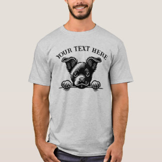 Personlig söt hund T-shirt – Anpassad text Husdjur