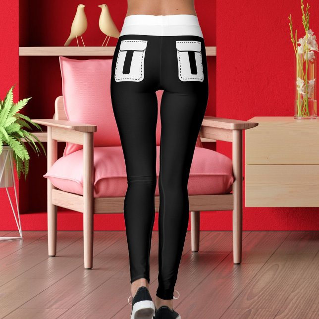 Personlig söt husdjur katt namn svart vita ränder leggings (Skapare uppladdad)