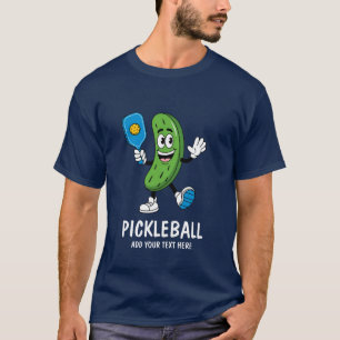 Personlig söt inlagd gurka spelar Pickleball Rolig T Shirt
