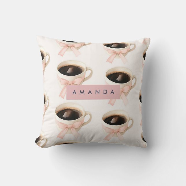 Personlig Söt Kaffe Kopp Coquette Mönster Kudde (Framsida)