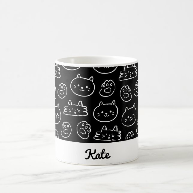 Personlig söt katt kaffemugg (Center)