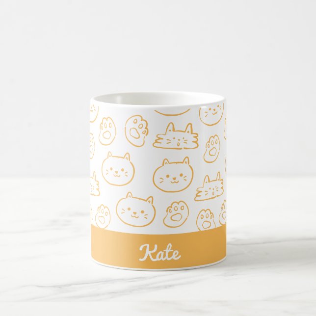 Personlig söt katt kaffemugg (Center)