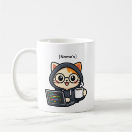 Personlig Söt Kodare Katt Kaffe Mugg