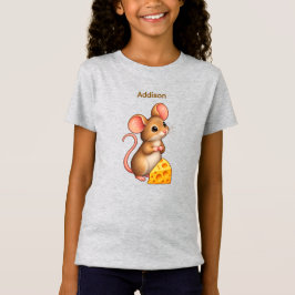 Personlig söt liten mus med ost t shirt