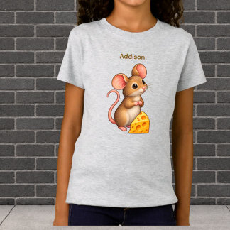 Personlig söt liten mus med ost t shirt