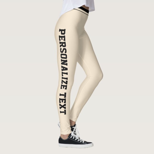 Personlig söt modern champagne guld Athleisure Leggings (Höger)