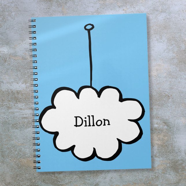 Personlig söt molntavla på ett snöre anteckningsbok (Personalized Cute Cloud on a String Notebook)