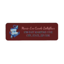 Personlig Söt Nautical Blue Anchor Bröllop