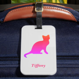 Personlig, söt ombre-katt bagagebricka