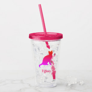 Personlig, söt ombre-katt take away mugg