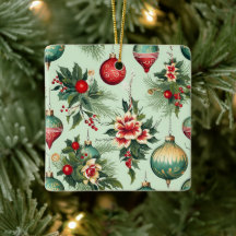 Personlig Söt Ornament Blommigt jul