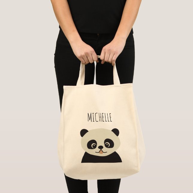 Personlig, söt pandabjörn illustration tygkasse (Framsida (produkt))
