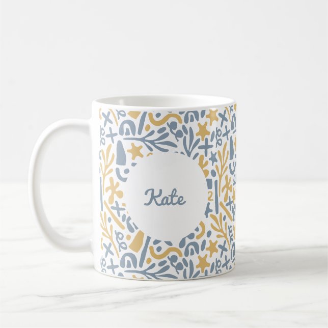 Personlig söt pastellabstrakt kaffemugg (Vänster)