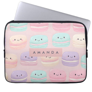 Personlig Söt Pastellfärgad Macaron Leende Laptop Fodral