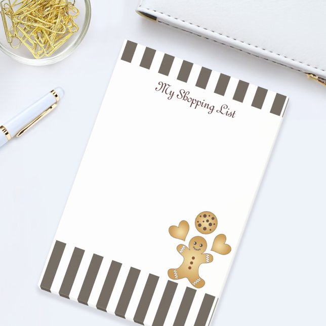 Personlig söt pepparkaksgubbe kaka post-it block (Skapare uppladdad)