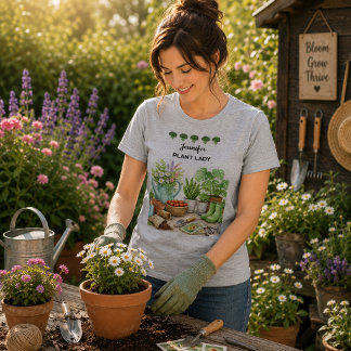 Personlig söt Plant Lady trädgård T Shirt