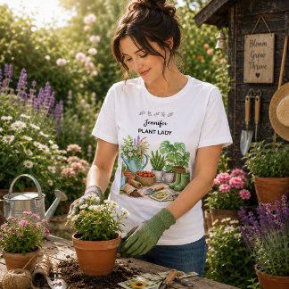 Personlig söt Plant Lady trädgård T Shirt