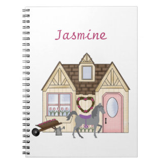 Personlig Söt Ponies House Horse Notebook Anteckningsbok
