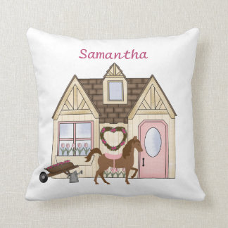 Personlig Söt Ponies House Horse Pillow Kudde
