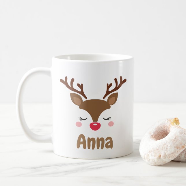 Personlig söt renchristmas  kaffemugg (Med munk)