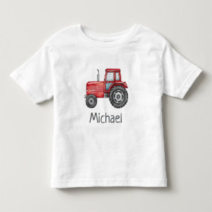 Personlig söt röd traktor gårdsvattenfärg t shirt