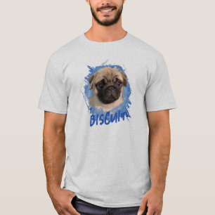 Personlig söt rolig Mops Hund Foto och Namn T Shirt