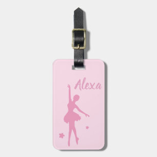 Personlig söt rosa ballerina-resgods tag för barn bagagebricka