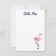Personlig söt rosa flamingo notecard