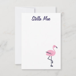 Personlig söt rosa flamingo notecard anteckningskort