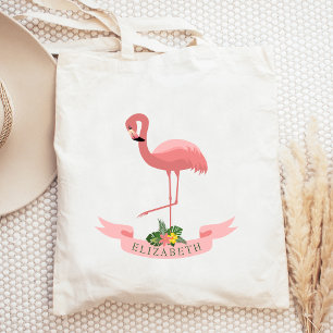 Personlig söt rosa flamingo tygkasse