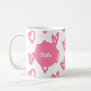 Personlig Söt rosa mönster Kaffemugg