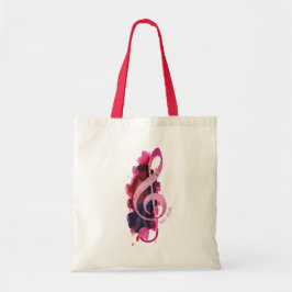 Personlig Söt Rosa Treble Clef Music Tygkasse