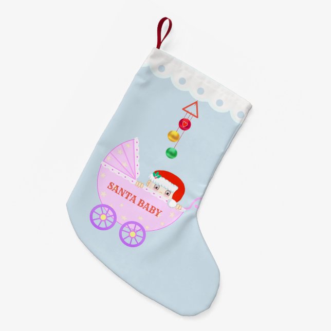 Personlig söt Santa-bebis Liten Julstrumpa (Framsidan (Hängande))