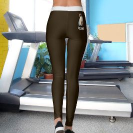 Personlig söt siamesisk katt Djur foto namn Brun Leggings