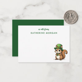Personlig söt St. Patrick's Day-ekorre Anteckningskort