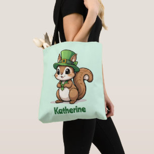Personlig söt St. Patrick's Day-ekorre Tygkasse