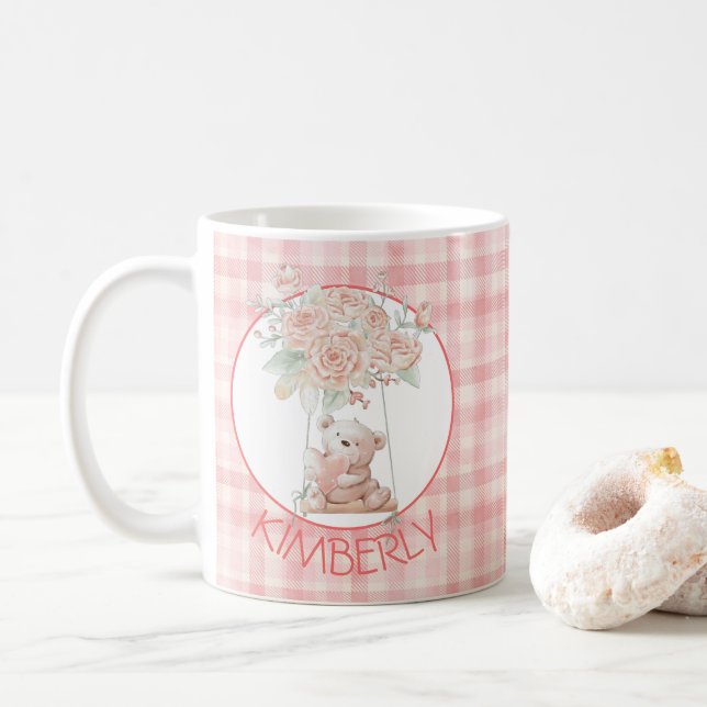 Personlig söt teddybjörn kaffemugg (Med munk)