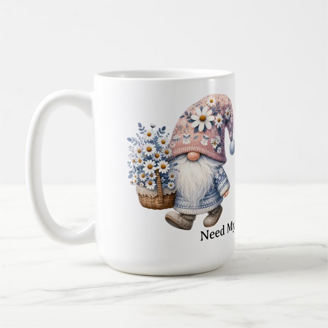 Personlig söt tusenskönsblomma Gnome Dam Kaffemugg (Vänster)