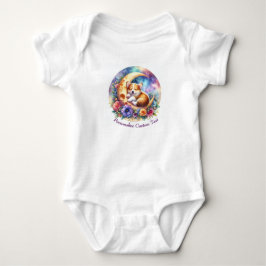 Personlig söt valp som sover på månen t shirt
