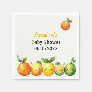 Personlig söta citrusfrukt baby shower pappersservett