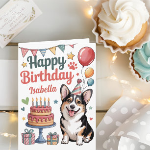 Personlig söta Corgi födelsedag Kort