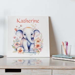 Personlig sötn illustration av en baby elefant poster