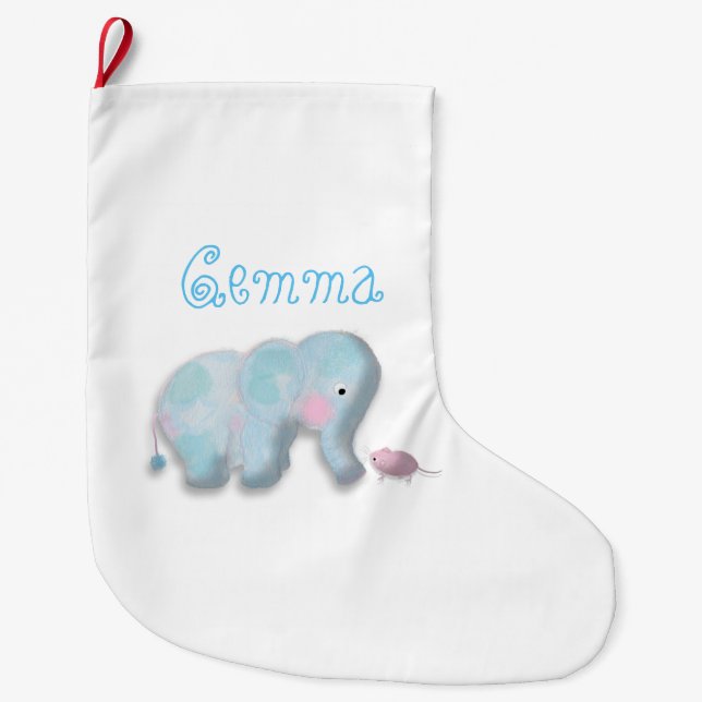 Personlig sötnos elefant julstrumpa (Framsidan)
