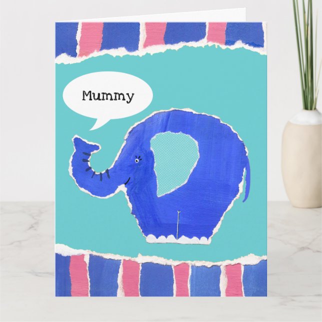Personlig sötnos elefant morsdagskort kort (Framsida)