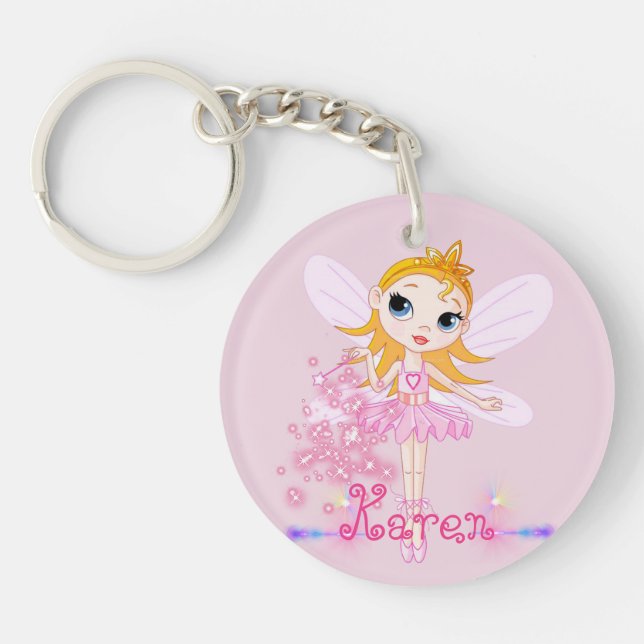 Personlig sötnos Fe- ballerina-nyckelring (Framsidan)