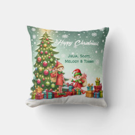Personlig sötnos liten tomte julfoto kudde