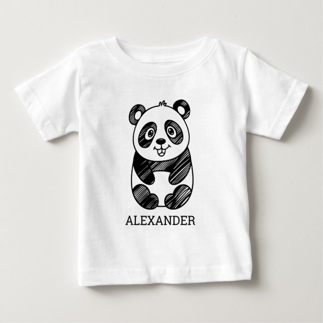 Personlig sötnos panda-klotter, presenter för barn t shirt (Framsida)