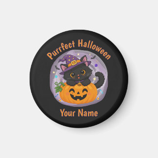 Personlig sötnos Svart Katt Halloween-magnet Magnet