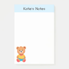 Personlig sötnos Teddybjörn Barn Post-it Block